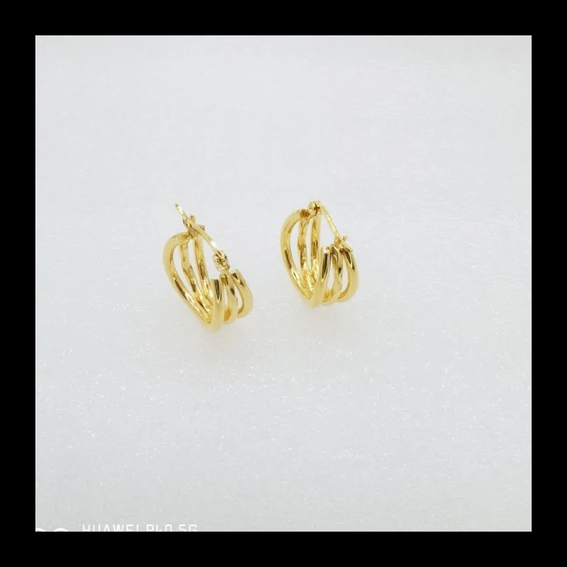 الفولاذ المقاوم للصدأ جديد متعدد الطبقات الجوف الأقراط الرائعة العصرية أزياء المرأة تنوعا الأذن مشبك المجوهرات #2