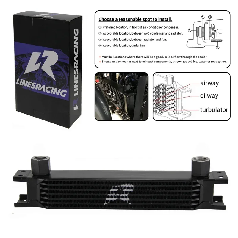 Oil Cooler Universal 7/9/16 Rows Engine with 1/2