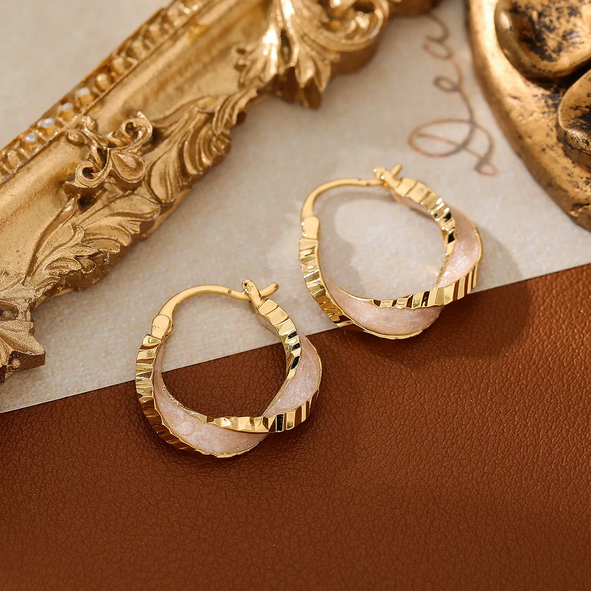 Bohemian enamel droplet copper-plated cold and elegant style personalized multi-purpose ear ring and ear hook accessory