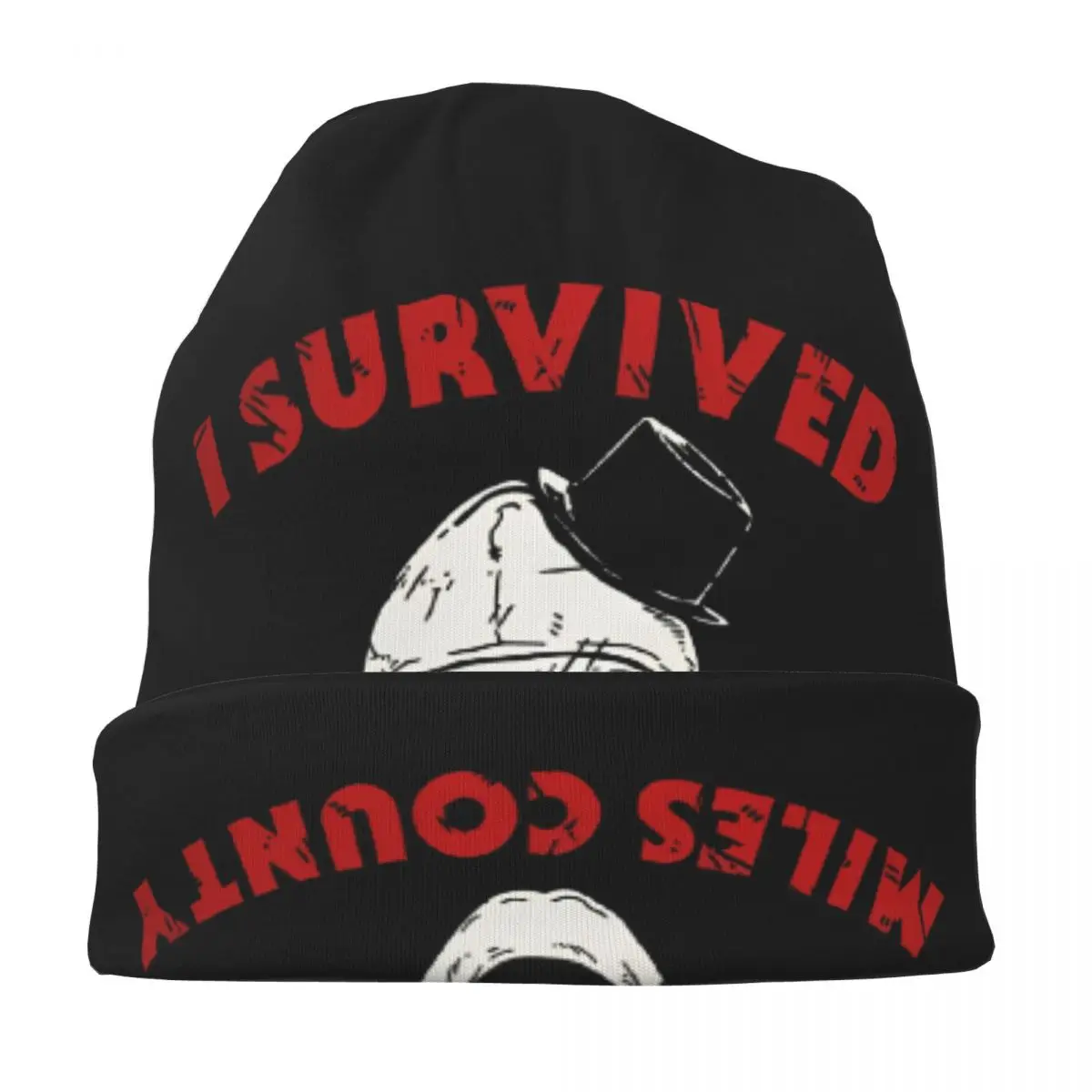 Terrifier I Survived Miles County Bonnet Hats Fashion Ski Skullies Beanies Hats for Men Women Summer Dual-use Cap