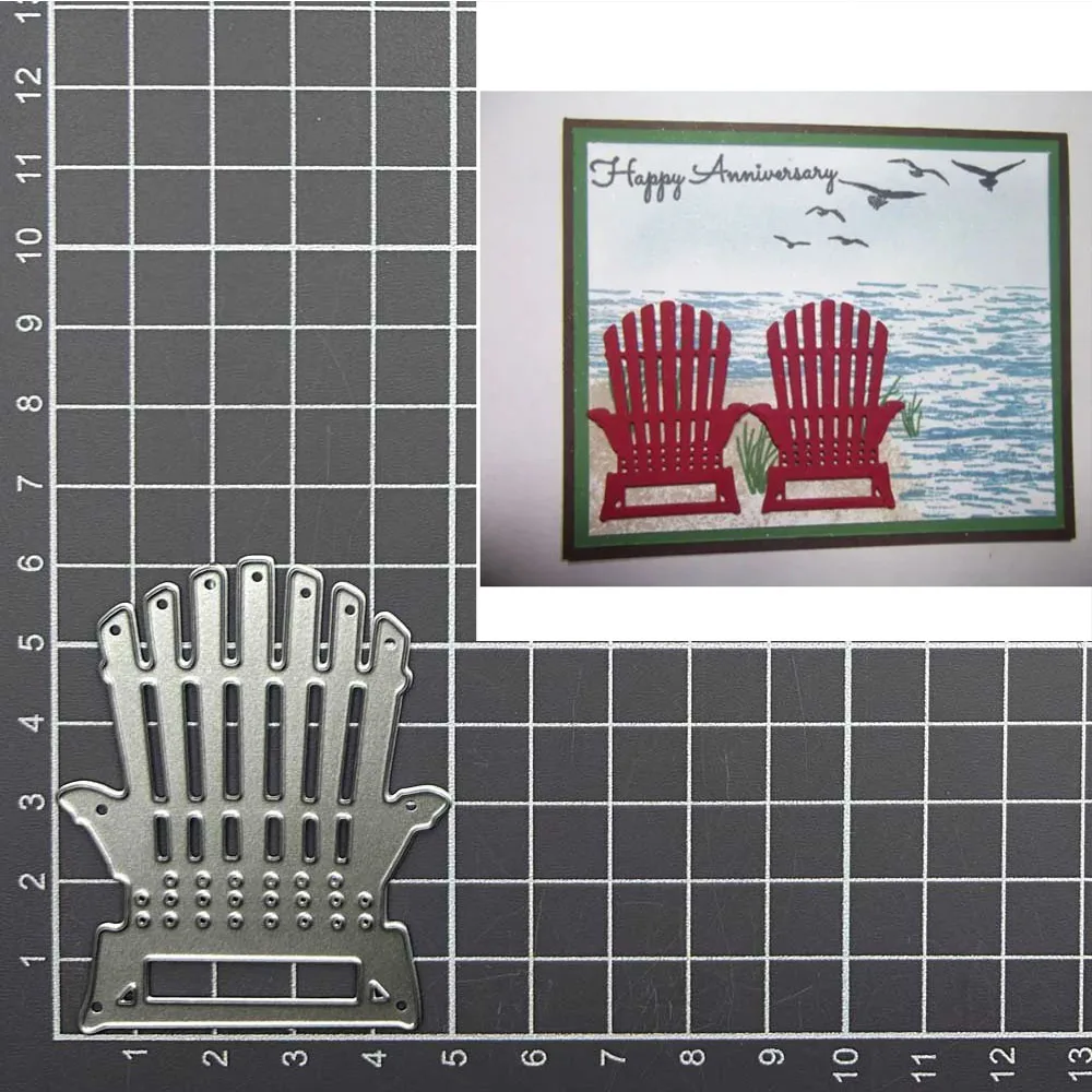 Strandstuhl Metall-Stanzformen DIY Scrapbooking Dekorative Fotoalbum-Papierkarte Prägung Handarbeit