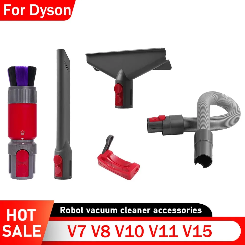 Dusting Brush Flexible Extension Hose For Dyson V7 V8 V10 V11 V15 Vacuum Cleaner Soft Bristles Brush Self-cleaning Accessories