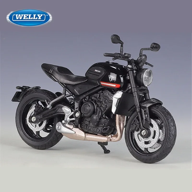 WELLY 1:18 Triumph Trident 660 Alloy Sports Motorcycle Model Diecast Metal Street Race Motorcycle Model Simulation Kids Toy Gift