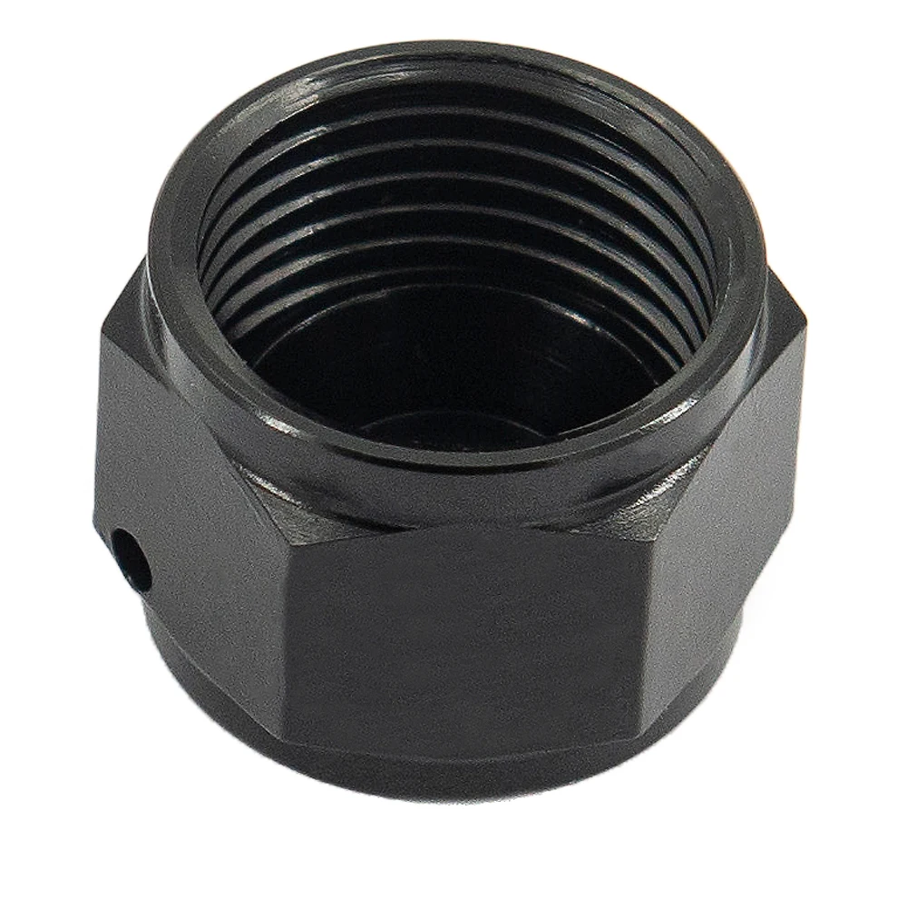 Aluminum AN6 AN8 AN10 Adapter Female Flare End Cap Plug Tube Nut 6-AN 8-AN 10-AN Fitting Black