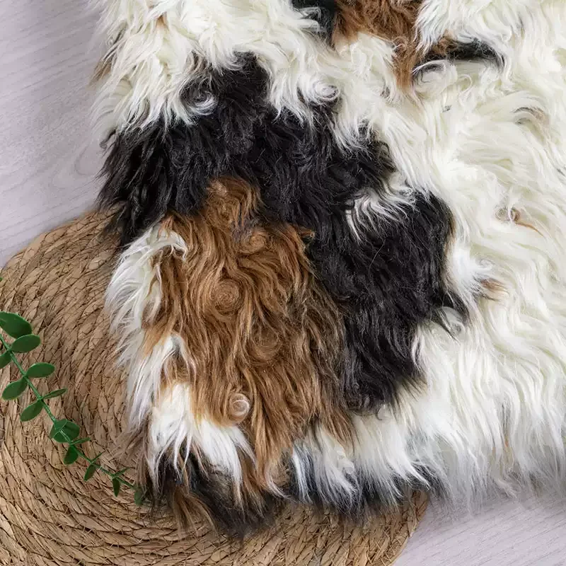 

1yard colorful felt cloth, Thickened cow patterned plush fabric,Plush carpet mats doll clothes faux fur fabric for patchwork