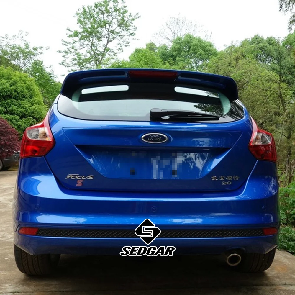 For 2012--2018 Ford Focus GEN 3 MK3 Factory No Lights Style High Quality ABS Plastic Gloss Black Spoiler Trunk Boot Wing Spoiler