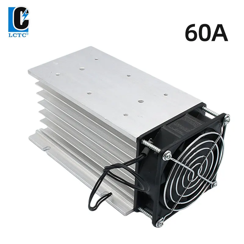 60A H-150 Three Phase SSR Solid State Relay Radiator Heat Sink With Fan