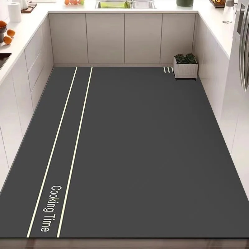 Abstract Art Style Pattern Pattern PVC Leather Kitchen Rug Home Decoration Carpet Waterproof Oil-proof Stain-resistant Floor Mat