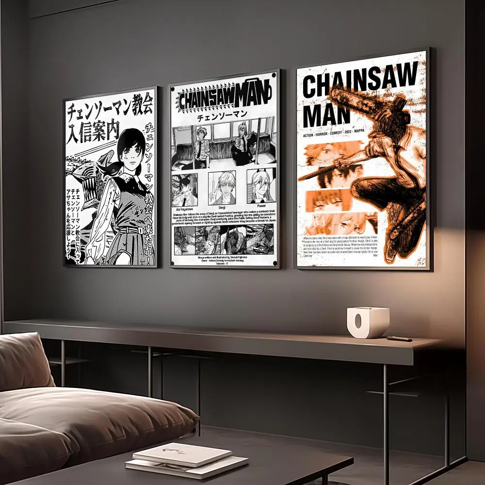 Anime C-Chainsaw Man Poster Reteo Wall Art Aesthetic Room Decor Print Living Room Bedroom Home Decoration