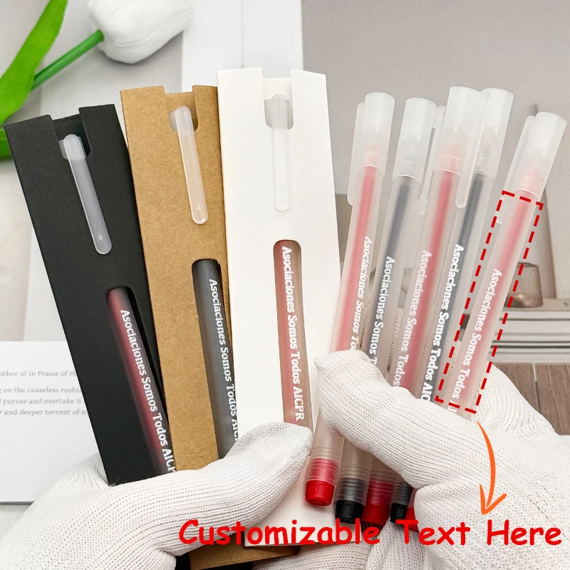

30Sets Customizable Gel Pens with Paper Case High-Capacity Pens with Logo for for Advertising Promotional Gifts School Supplies