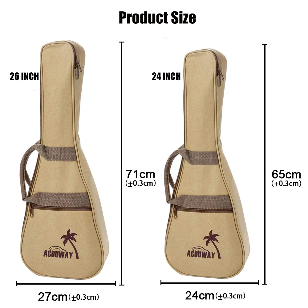 Acouway Ukulele Bag Soft Case 6MM Thick Oxford Cloth Ukelele cover Backpack Waterproof Travel gigs