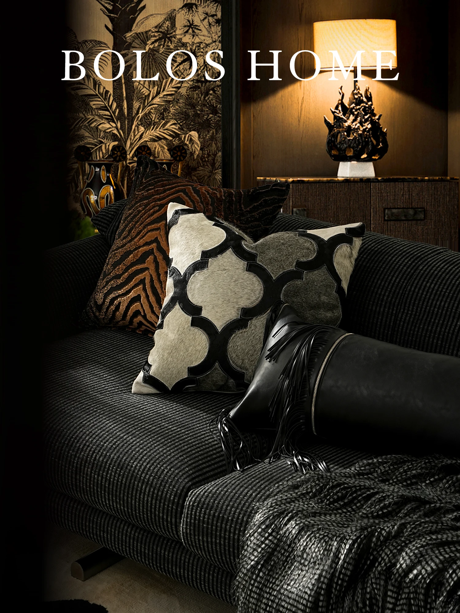 

Luxury Grey Hair Sofa Pillow High End『Liu Li』Style Living Room Decorative Cushion Elegant Sensation Throw Pillow