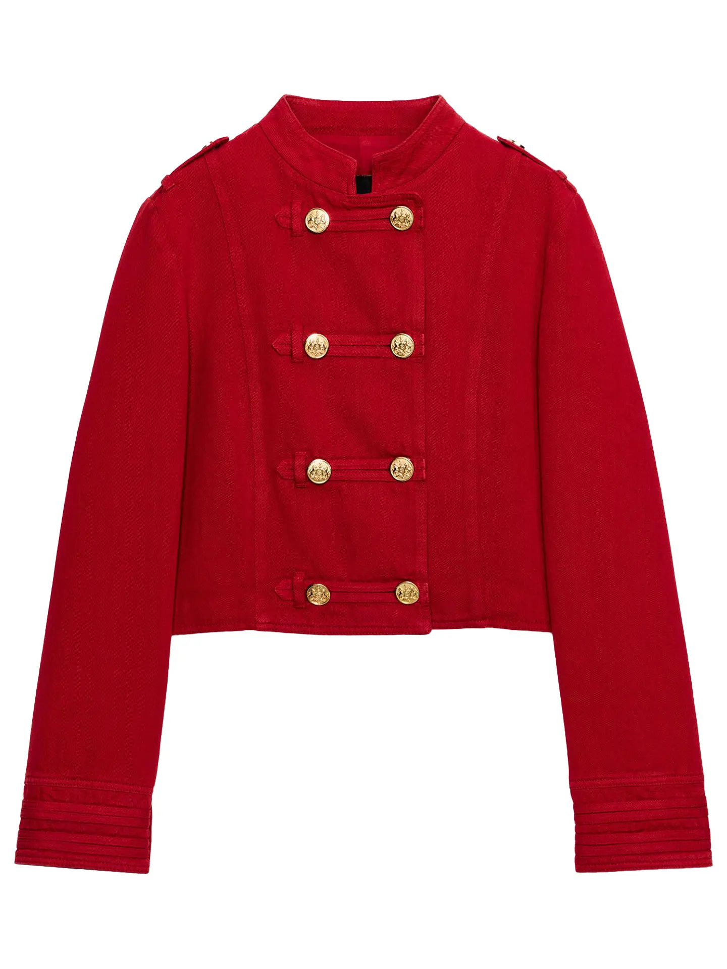 Summer 2026 Women's Slim Fit Short Jacket Stand Collar Double Button Retro Court Style Casual Fashion Ladies Shirt