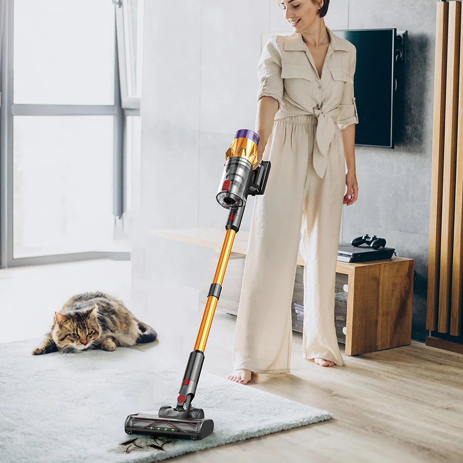 45KPA/500W Cordless Vacuum Cleaner, Stick Vac with Tangle-Resistant Design, Up to 50 Minutes, Powerful Suction, Rechargeable1.2L