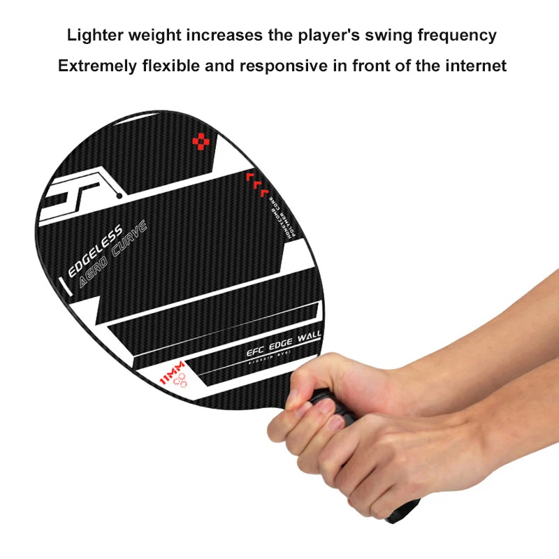 High Quality Lightweight 11MM Thickness Long Grip Hot press Integrated Carbon Fiber Pickleball Paddle