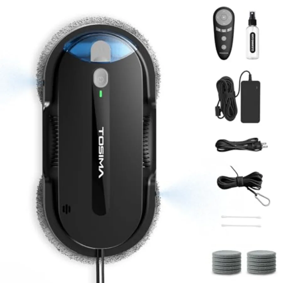 

X1 Window Cleaning Robot, Dual Direction Auto-Spray Smart Window Cleaner with Triple Safety System, Smart Navigation, Remote Co