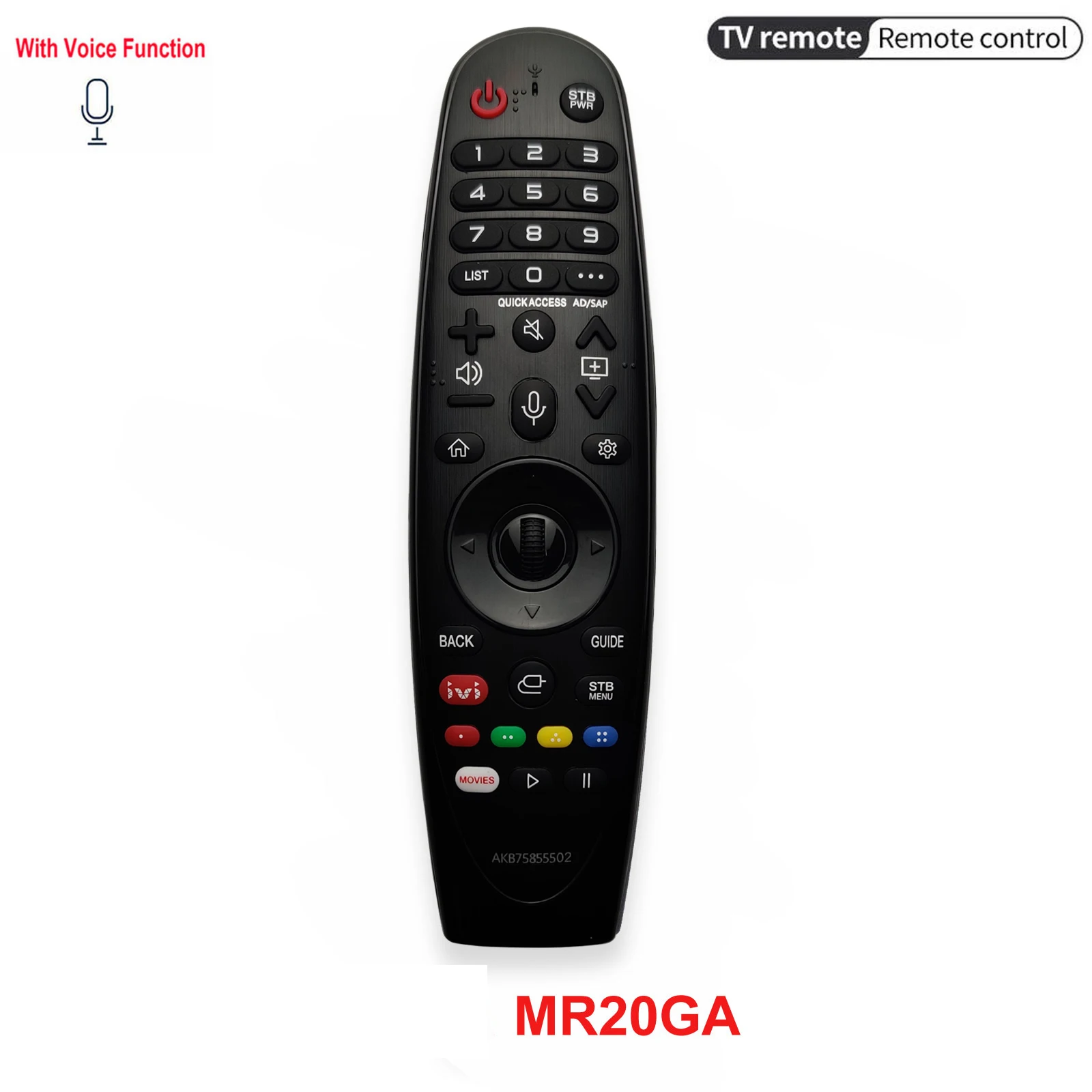 Replacement Remote Control MR20GA AKB75855502 Voice Magjc Remote with ivi App for 2020 Smart TV AI ThinQ OLED UN8 UN7 UN6 Series