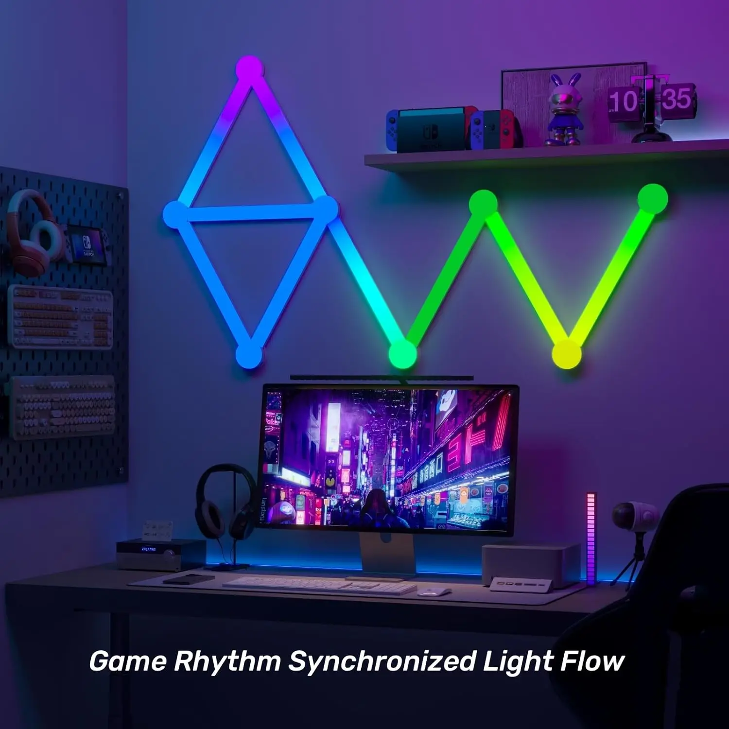 

Smart Wifi LED Wall Lamp Constellation Atmosphere Night Light Music Sync RGB Light Bar for Bedroom Game Room Decor TV Backlight