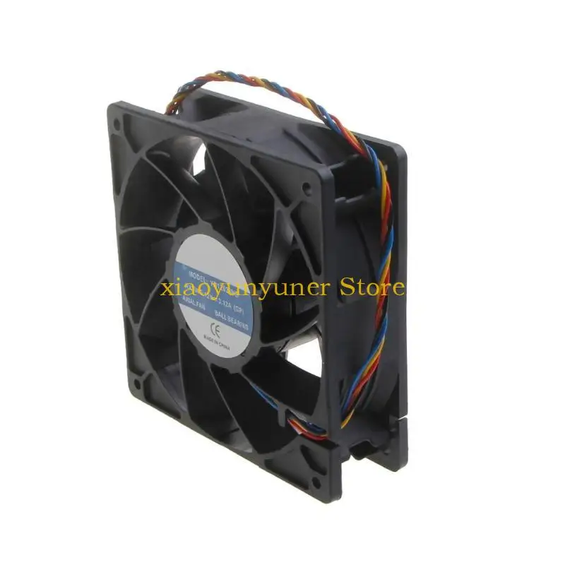 P9JB YD12038HB CPU Cooling Fan 12x12x3.8cm 4 Pin 4 Wire PWM Automatic Temperature Control Server Cooler with Ball Bearing