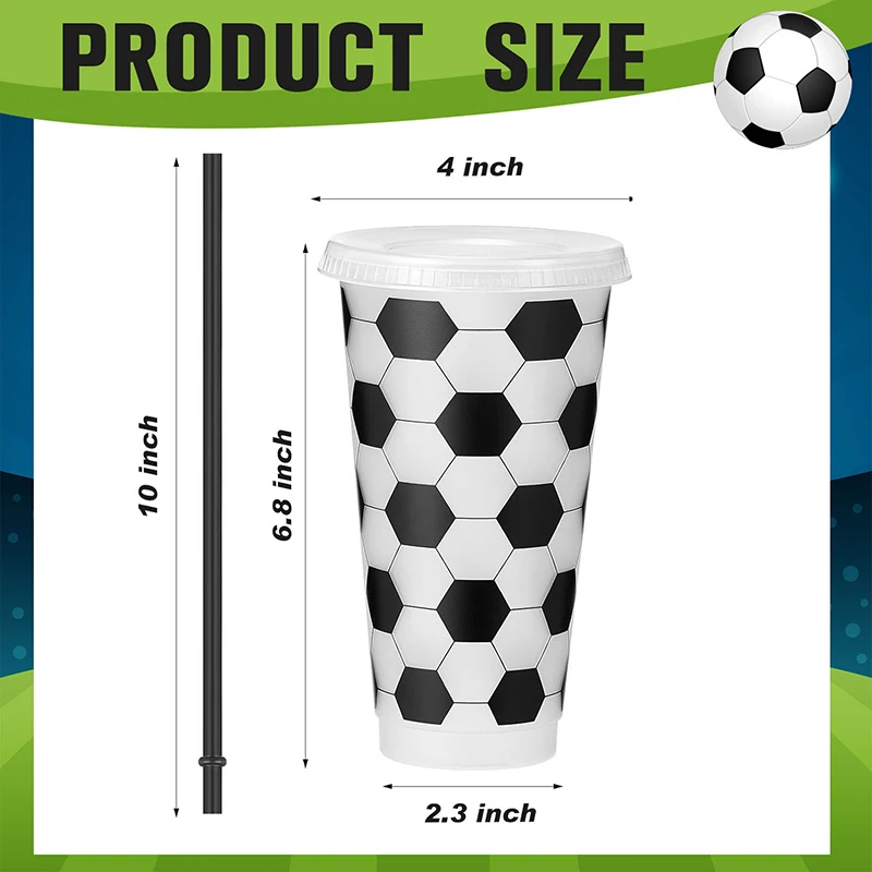 

6PCS Reusable Plastic Football Cups, Fan Football Party Gifts, Sports Themed Water Cups