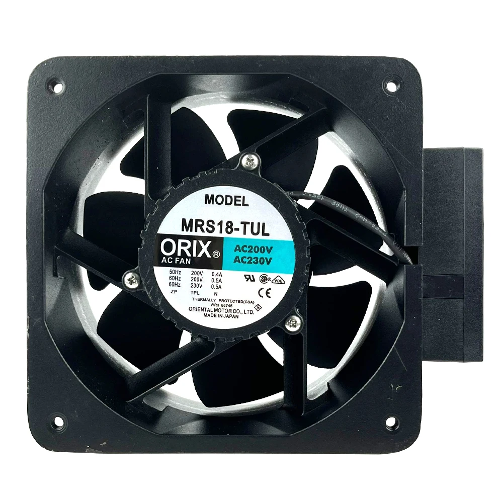 Original MRS18-TUL AC Fan 180×180×90mm AC230V 0.4/0.5A 3Pin Wire 18090 Large Airflow Industrial Inverter Cabinet Cooling Fan
