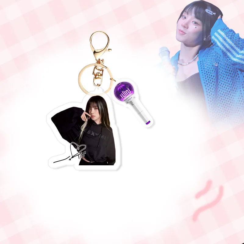 Kpop GIDLE Keychain para meninas, chaveiro acrílico, decoração de pingente de saco, coreano Girl Group, MIYEON MINNIE, SOYEON, YUQI, SHUHUA