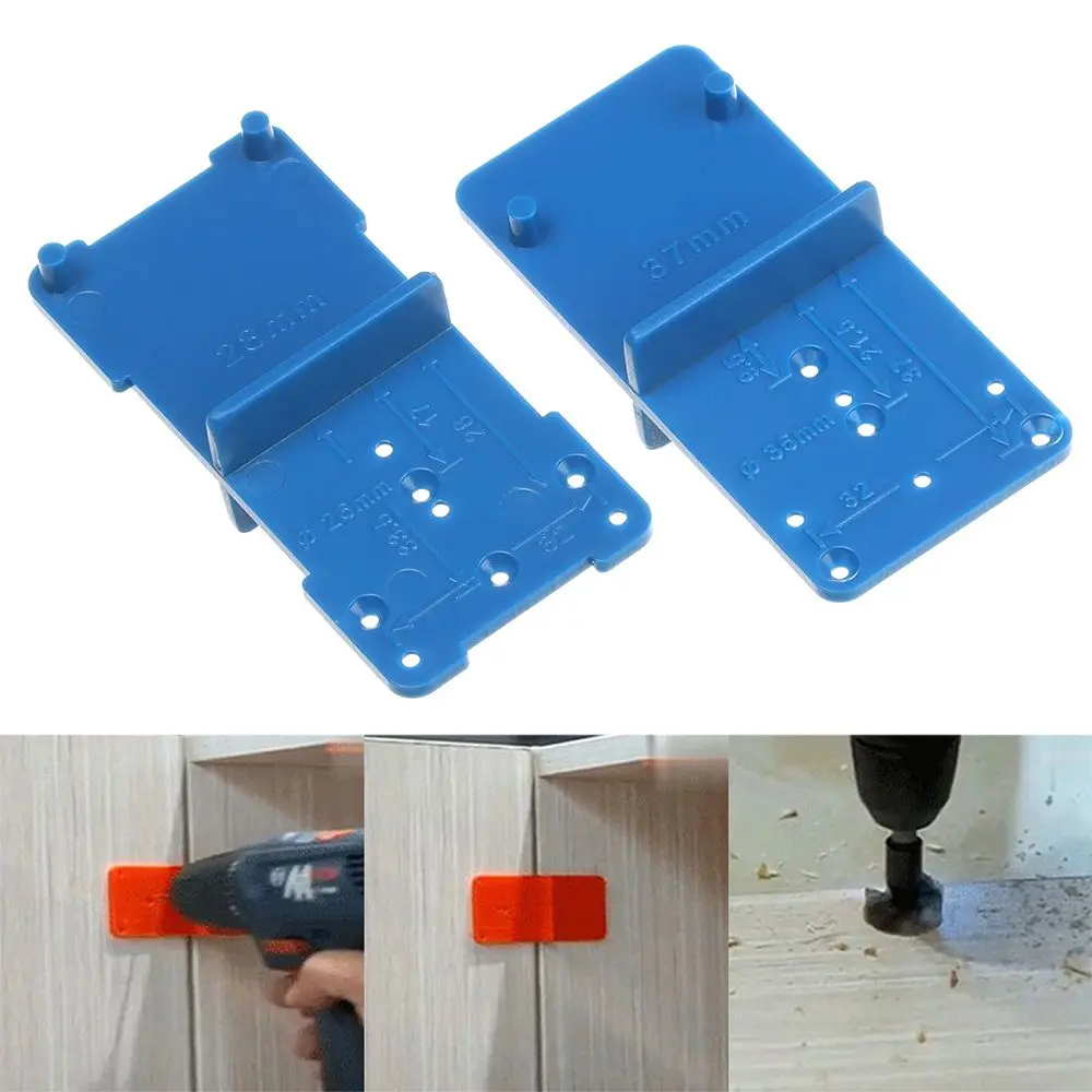 Hinge Hole Drilling Guide 28/37mm Woodworking Punch Opener Locator for Cabinets Installation DIY Template Woodworking Tools