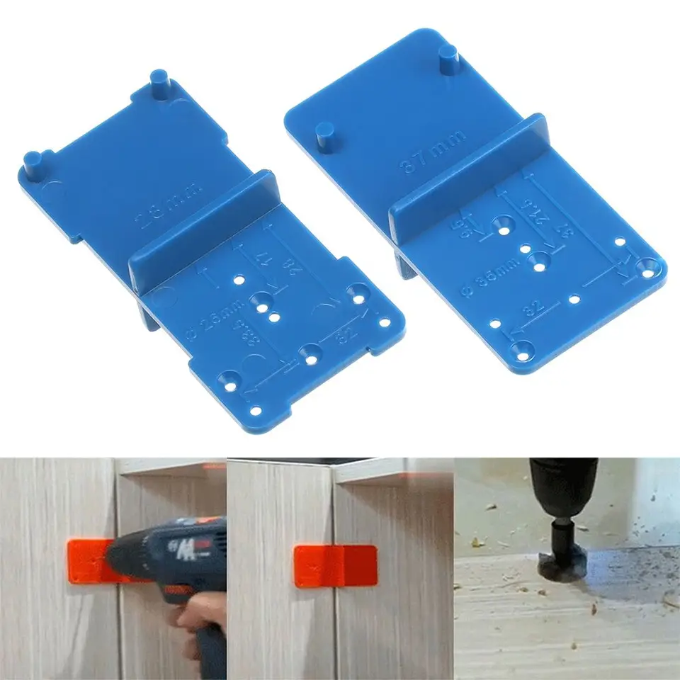 10-Pack Hinge Hole Drilling Locator Template – 28mm & 37mm ABS Guide For Cabinets, Doors & DIY Furniture Installation (Narrow Style)