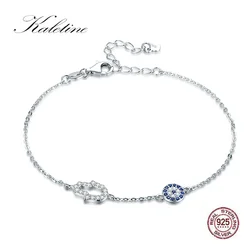 Turquía Buena Suerte Genuino 925 Plata Esterlina Mal de Ojo Hamsa Mano Pulsera