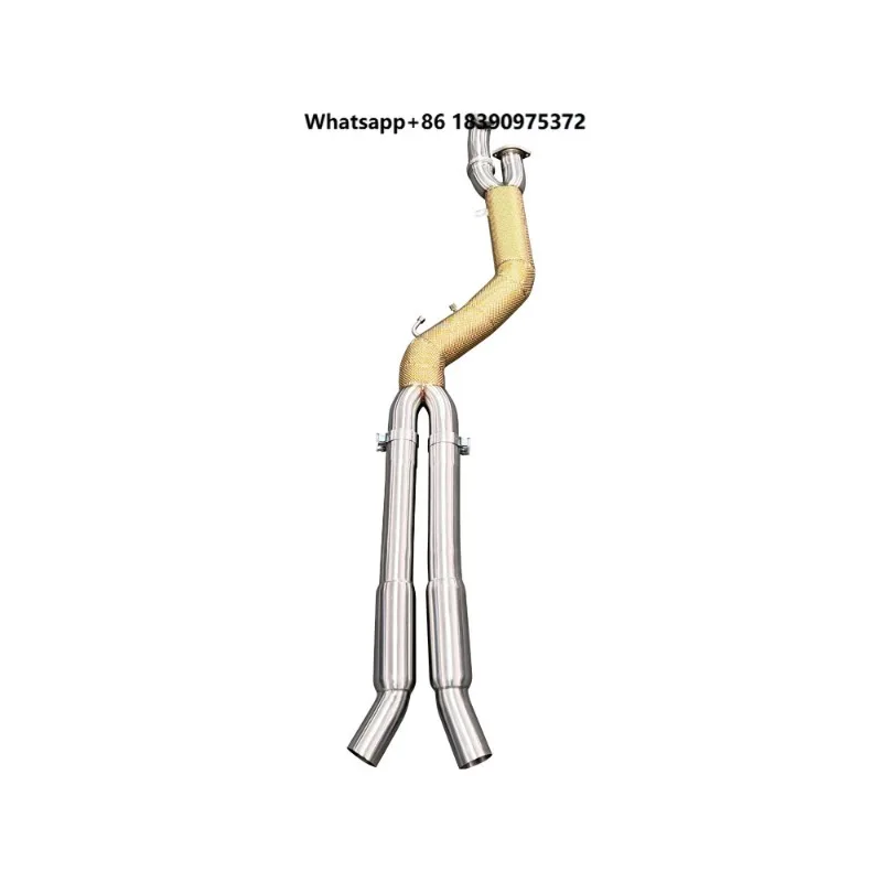 4 INCH Single Midpipe  Performance Equal Length Exhaust MidPipe with Resonators  h003