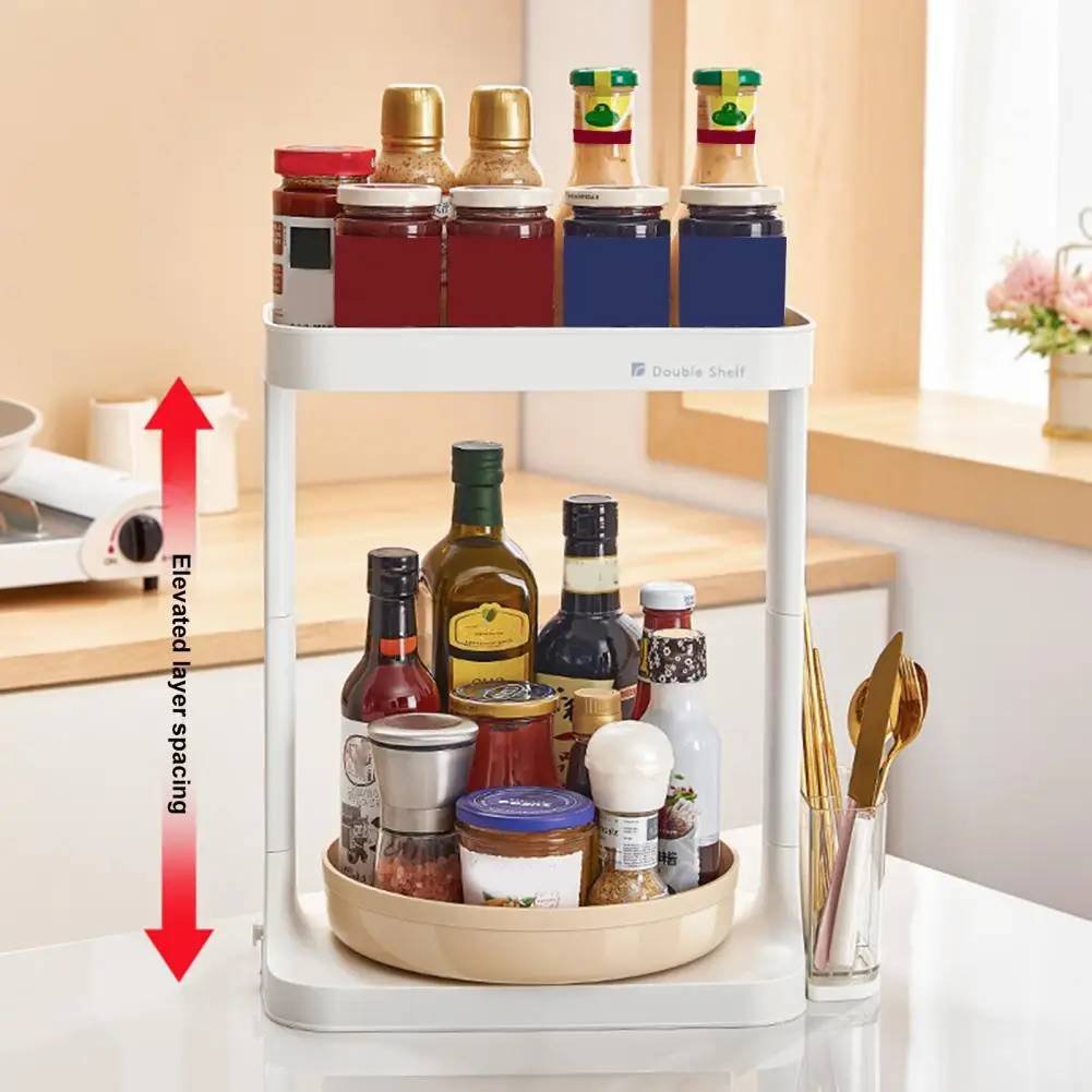 

360-degree Turntable Seasoning Rack Detachable 360° Rotating Kitchen Shelf Multi-purpose Seasoning Rack Tool Storage