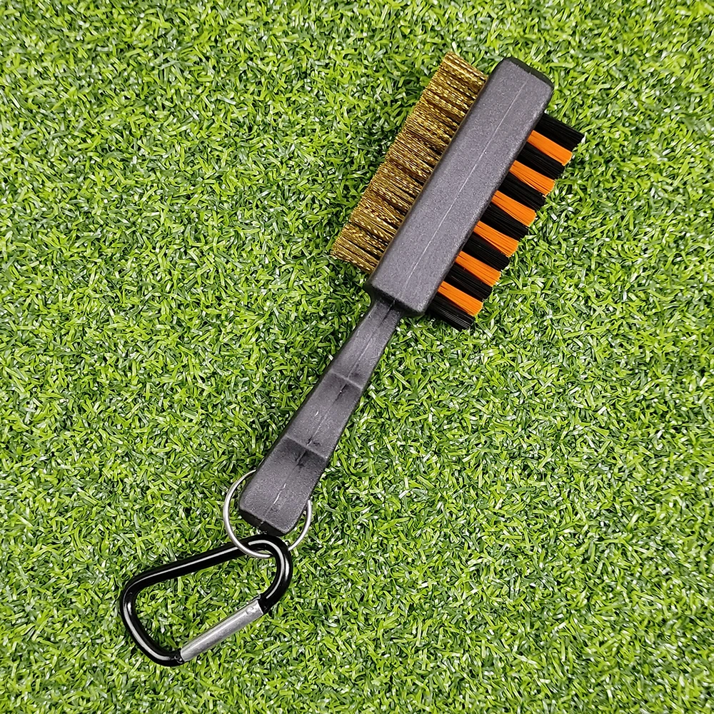 1Pc Golf Club Brush Groove Cleaner Dual Sided Tools Portable Metal Lightweight Nylon Golf Accessories For Iron Balls Shoes