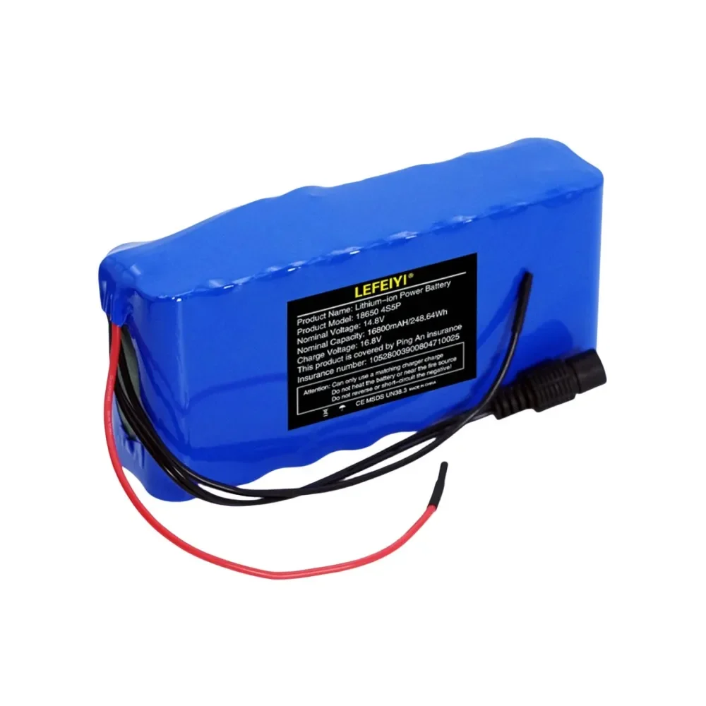 18650 4S6P 14.8V 16.8Ah Li-ion Battery Pack with Built-in BMS for Night Fishing Light Heater Miner Amplifier Battery Replacement