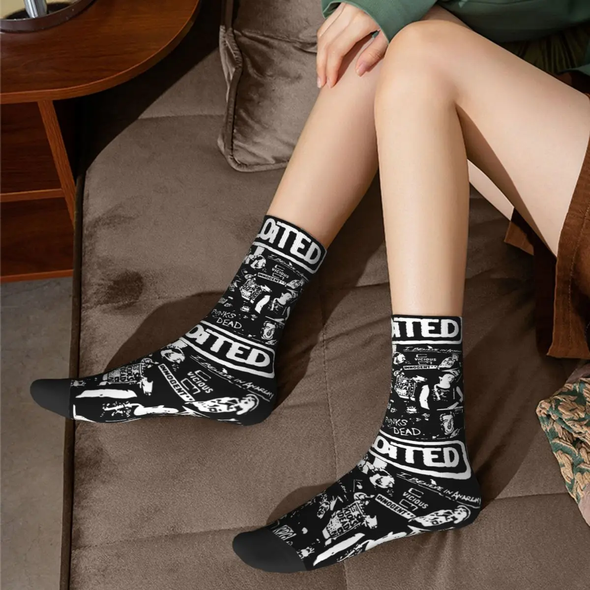 Casual Women Socks The Exploited Punk On The Road Merchandise Soft band Sport Socks All Seasons