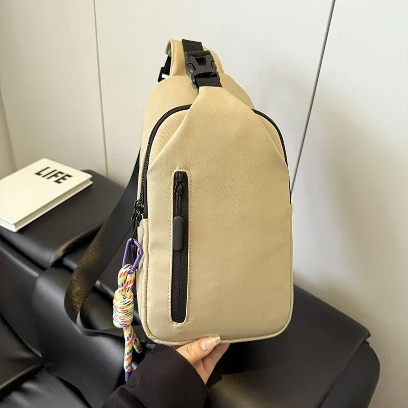 Sewing Thread Nylon Zipper Waist Packs 2025 New High Quality Simple Casual Crossbody Bags Soft Popular Commuting Chest Bags
