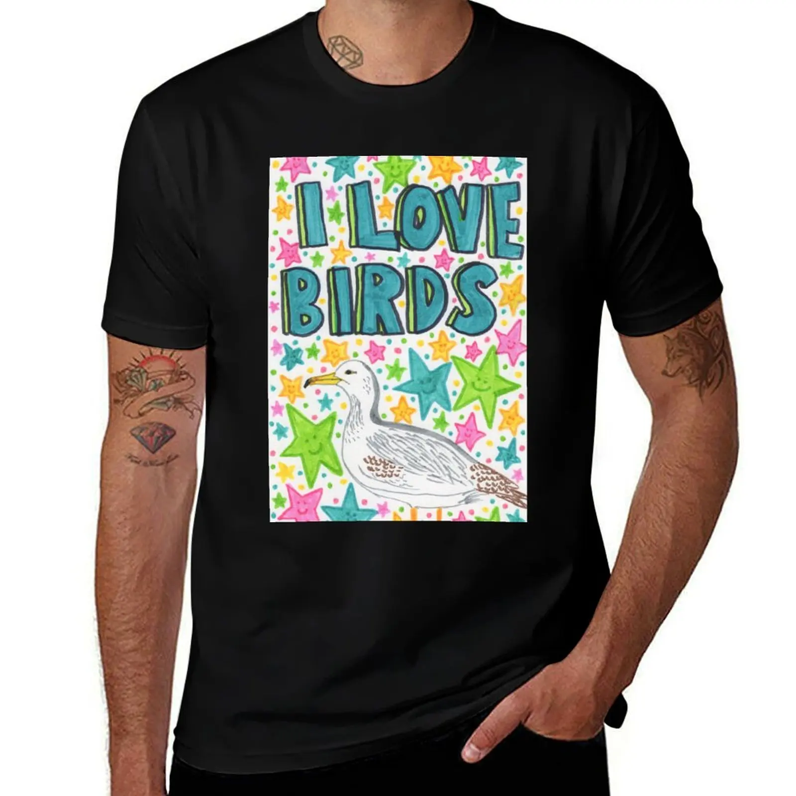 

i love birds T-Shirt printed t shirts for man man t shirts for men casual T-Shirt