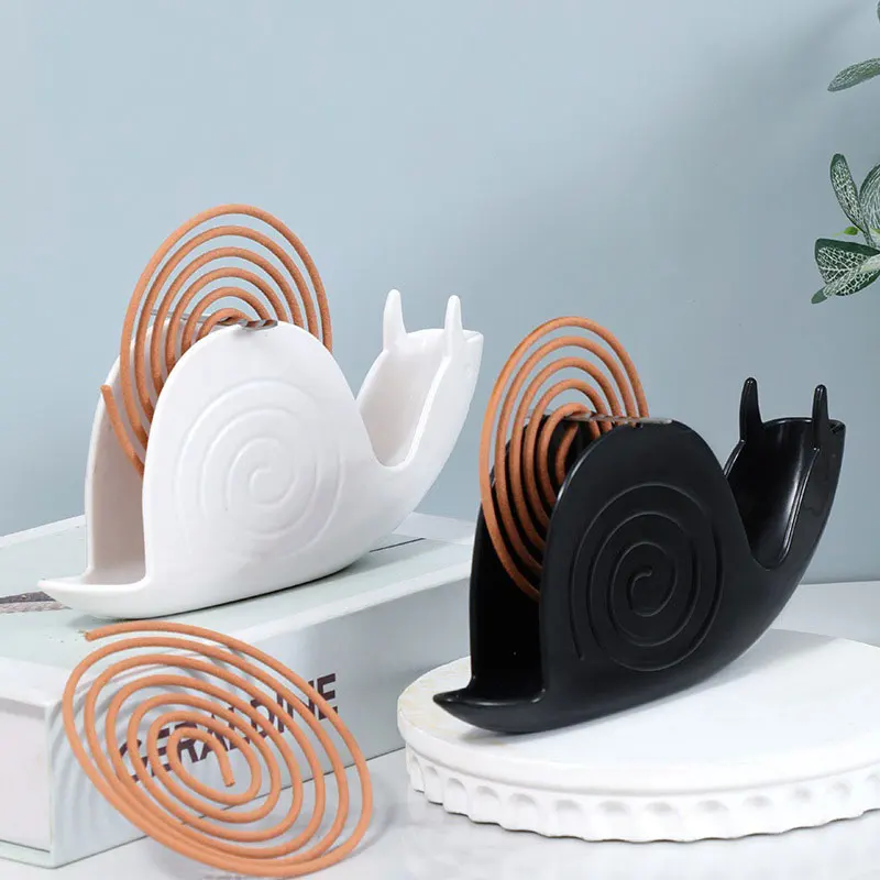 Mosquito Coil Holder Snail Shape Mosquito Repellent Incenses Rack Box Holders Portable Incense Ash Storage Rack Home Decor