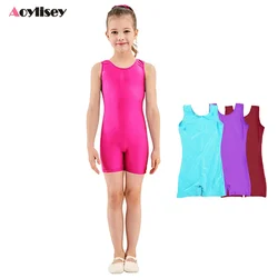 AOYLISEY 3-12 Years Tank Shorty Unitard for Girls Kids Romper Ballet Skate Bodysuits Gymnastics Leotard Toddler Dance Costume