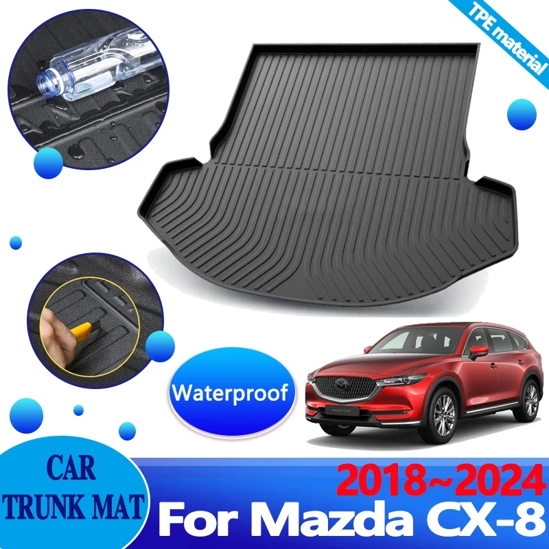 

Car Trunk Floor Mats for Mazda CX-8 Accessories 2022 2023 2024~2018 KG CX8 CX 8 Waterproof Carpet Protector Luggage Storage Pad