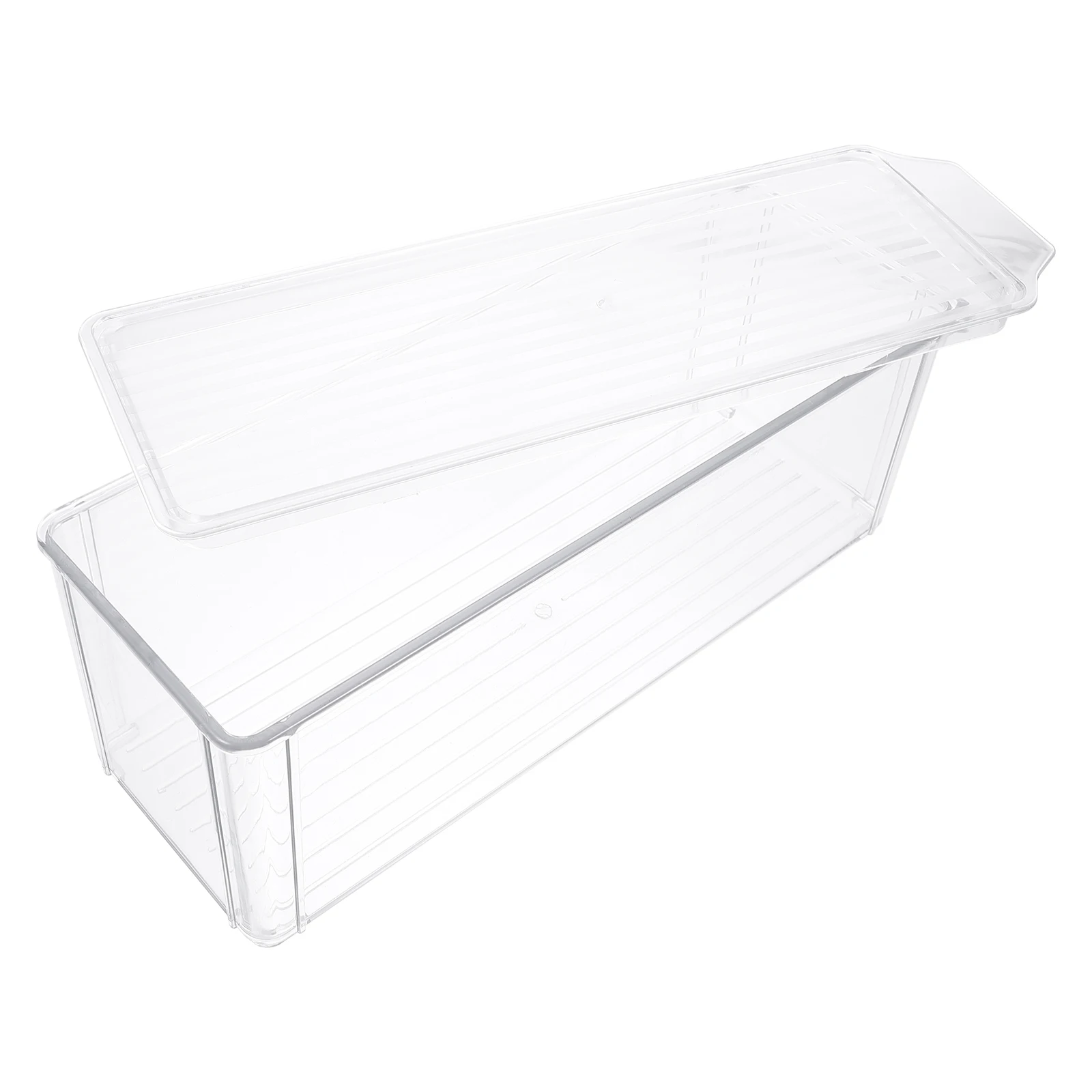 

1pc Pet Vegetable Storage Box Refrigerator Containers Freezer Sealed Dust Proof Fresh Keeping Transparent Plastic Food Kitchen