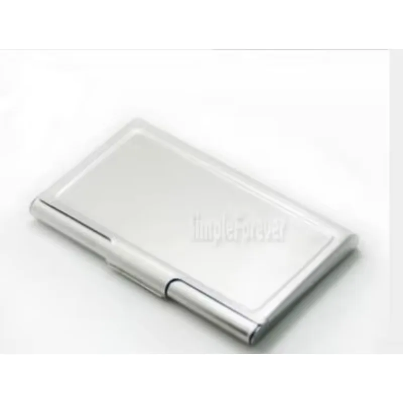 Blank DIY Stainless Steel Metal Business Name Credit ID Card Pocket Case Box Keeper Holder 100PCS