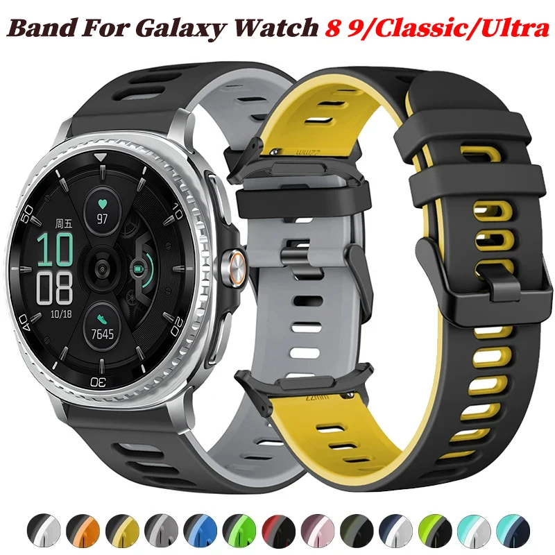 Sports Silicone Strap For Samsung Galaxy Watch 8 9 Band 40mm 44mm 8Classic 46mm Bracelet for Watch Ultra 7/2025 47mm Wristband