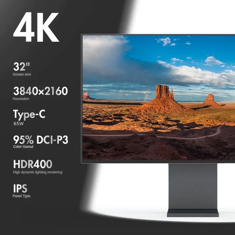 

[Профессиональный дисплей] 32-дюймовый дисплей 4K IPS экран 95% Φ безрамочный полнофункциональный телефон с обратной зарядкой