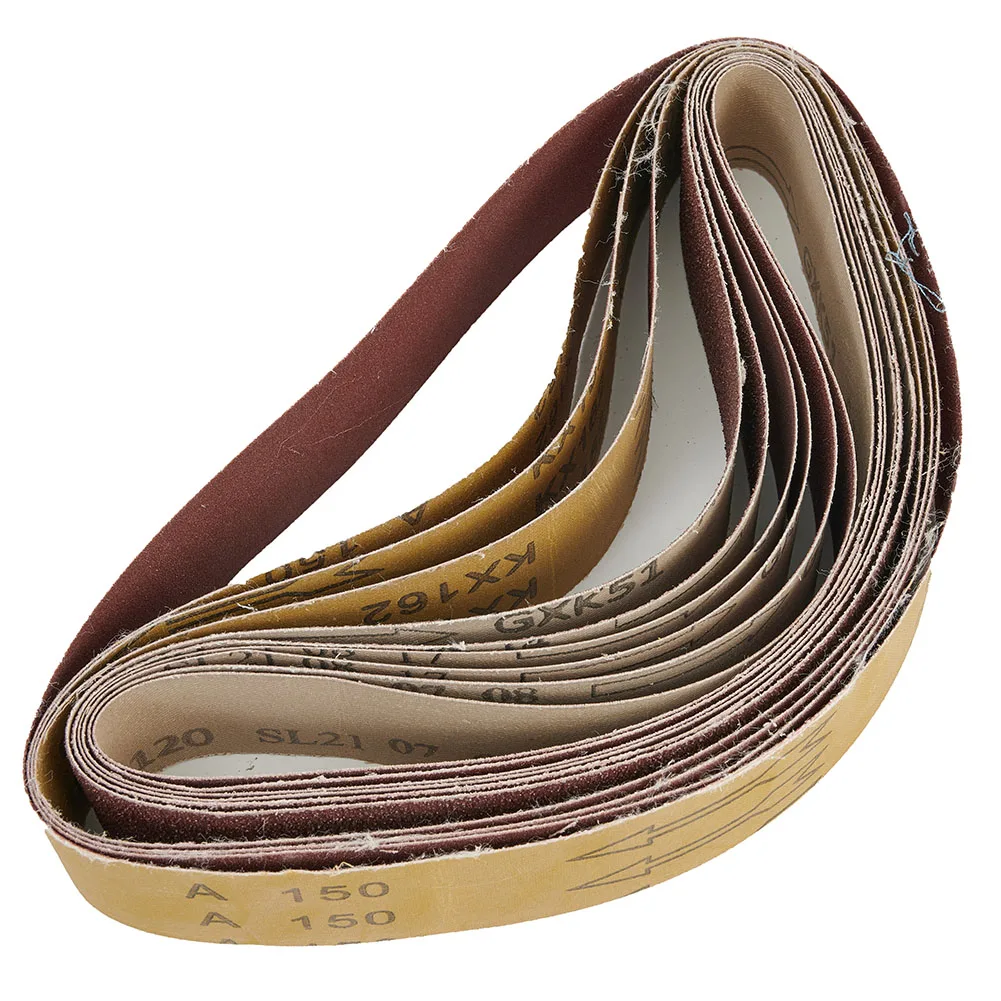 10 peças correias de lixa 680*40mm 60 120 150 240 variedade de grãos de metal moagem bandas de alumínio polidor lixadeira de óxido