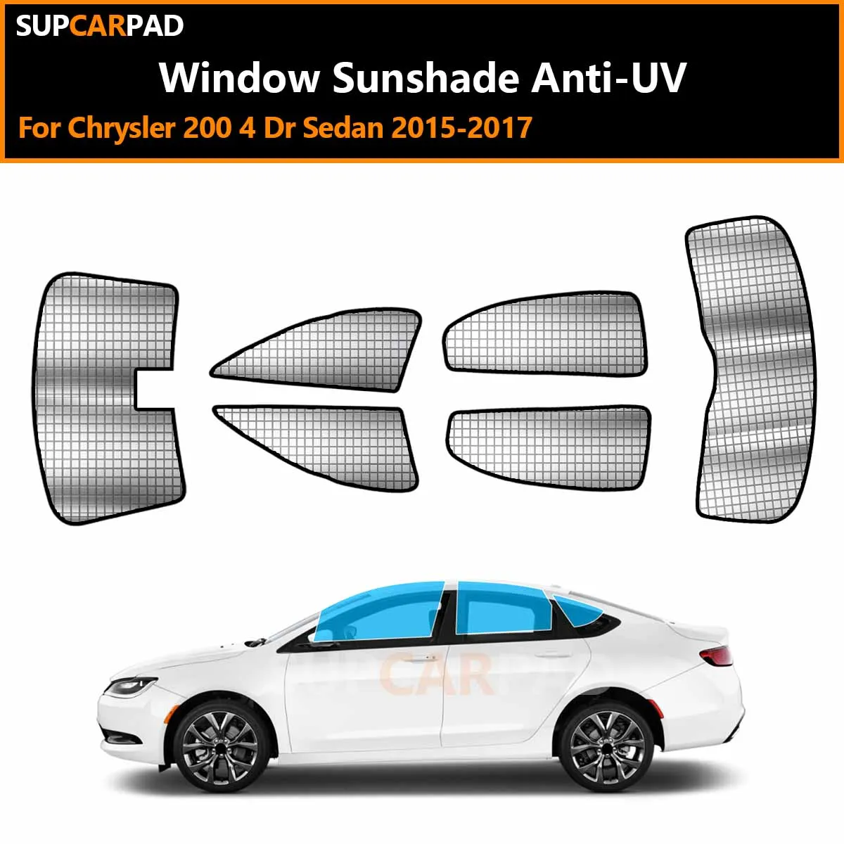 For Chrysler 200 4 Dr Sedan 2015-2017 Custom Car Window Sunshade Anti-UV Car Sun Window Visors Sunshade Covers Accessories