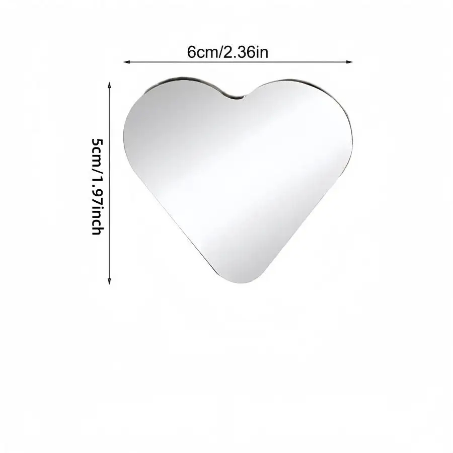 Cute Heart Car Blind Spot Mirror, 360 Adjustable Traceless Glue Eliminate Driving Blind Zone Rearview Lens