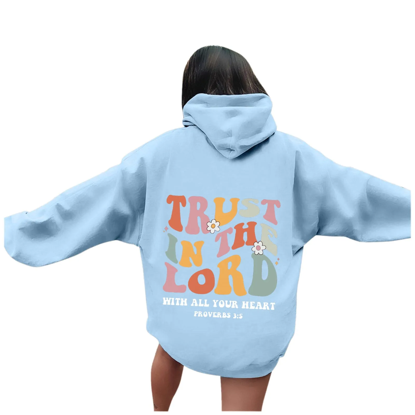 

Women Hoodie Letter Graphic Hoodies Oversized Fleece Pullover Tops Casual Long Sleeve Hooded Drawstring Sweatshirts With Pockets