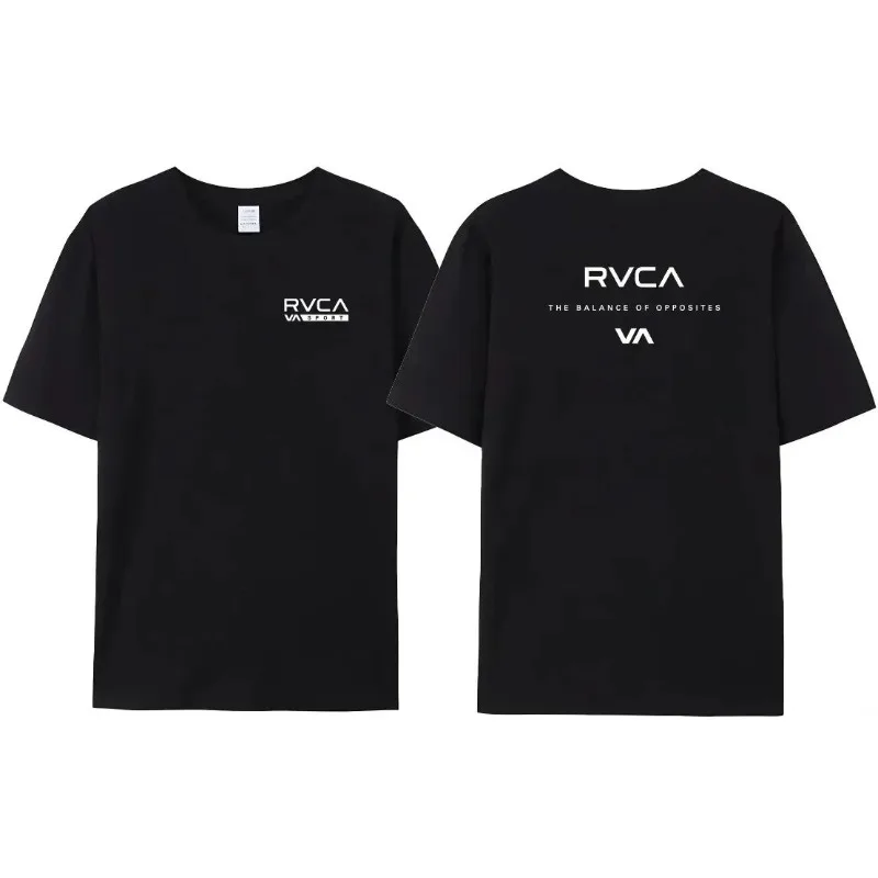 RVCA T Shirt Men Women Black Tee Summer Cotton Tshirt Oversized Short Sleeve Fashion Design Brand T-shirt Top Streetwear Clothes