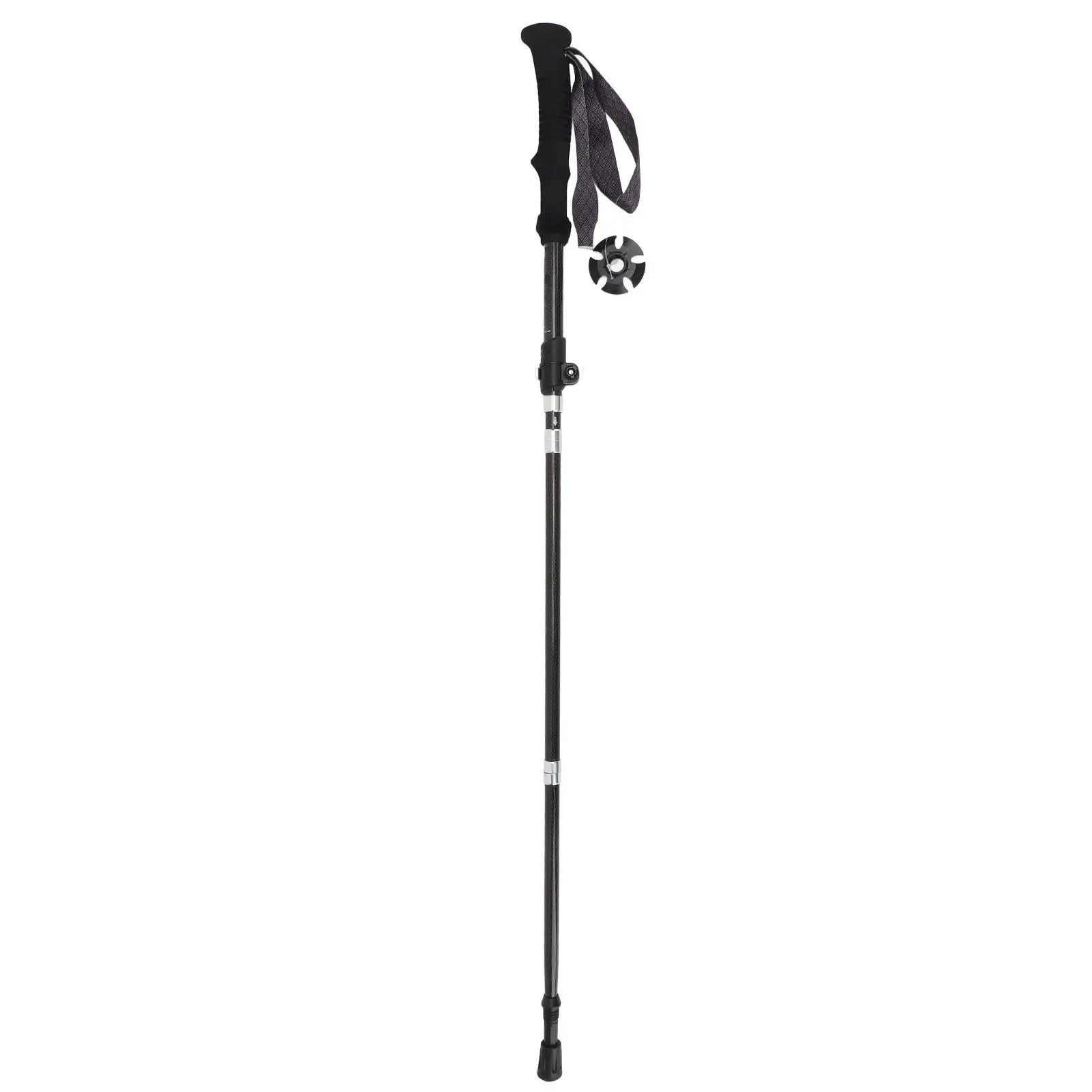 Lightweight Folding Hiking Cane - 3K Carbon  Walking Stick with Comfortable Grip & Slip-Resistant Design