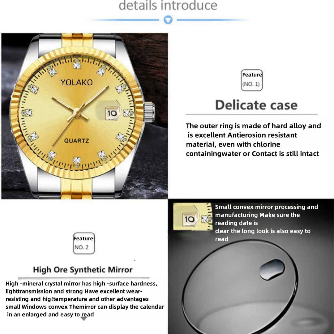 Fashion Top Brand Men Watches Quartz Stainless Steel Relogio Masculino Calendar Business Wristwatch Montre Homme New Clock